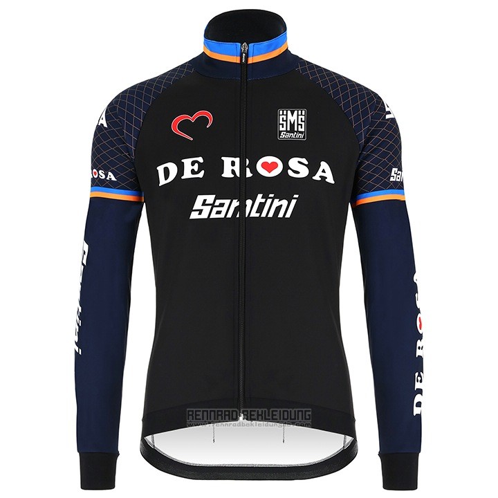 2018 Fahrradbekleidung De Rose Shwarz Trikot Langarm und Tragerhose